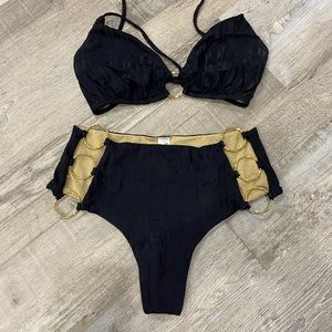 Lulifama gold ring highwaisted bikini